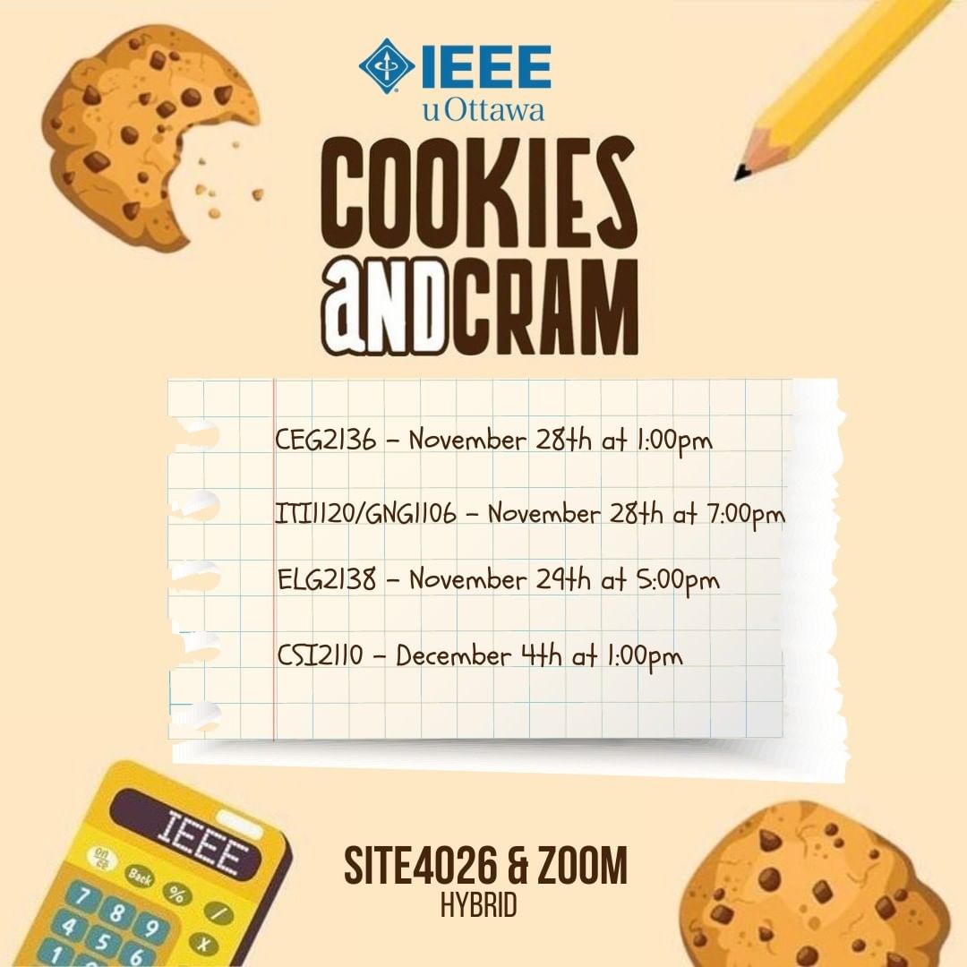 Cookies n' Cram ITI1120&GNG1106 Poster